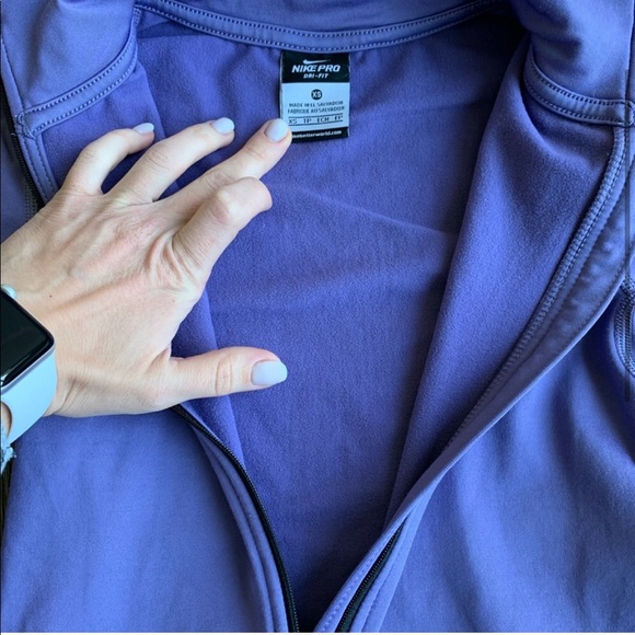 Nike Purple Long Sleeve Half Zip Athletic Top - Picture 4 of 6